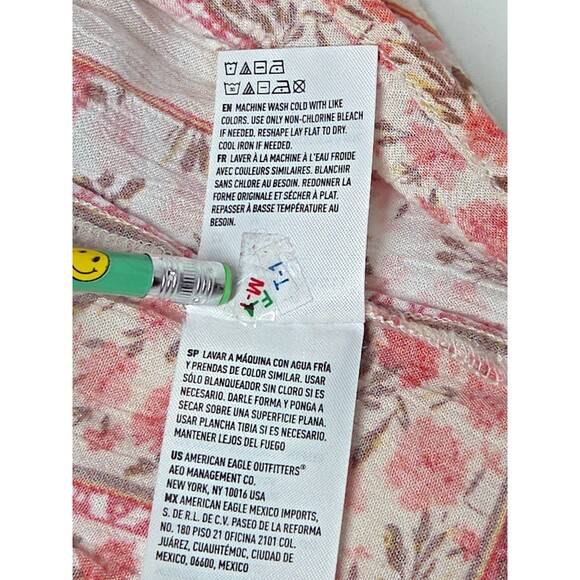 American Eagle Patchwork Printed Floral Smocked Tiered Mini Dress sz MED Boho - Picture 6 of 10